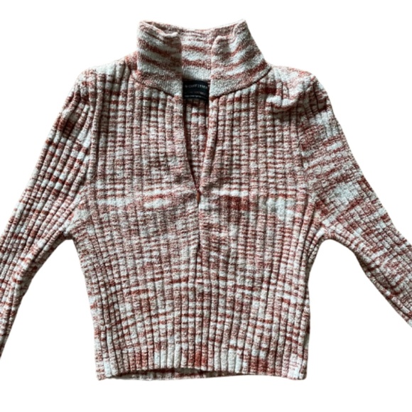 Tops - Urban Outfitters Orange Half Zip Long Sleeve